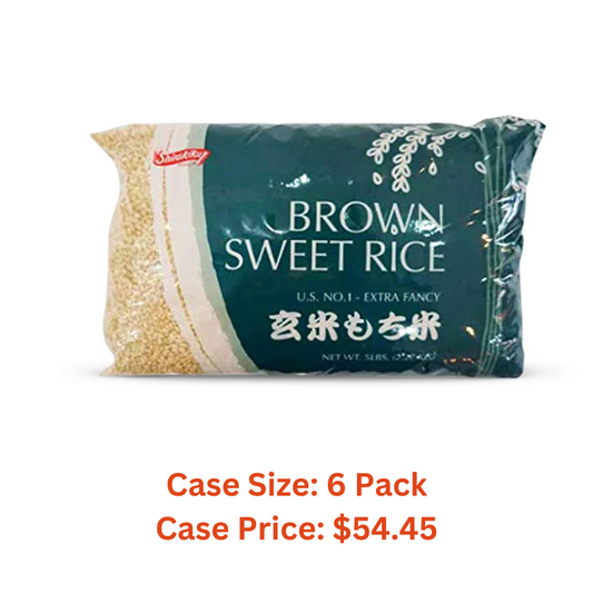 Shirakiku Sweet Brown Rice - Short Grain Japanese Rice with Low Calories and Dietary Fiber - Perfect for Authentic Asian Cuisine | Risotto, Rice Pudding, and Sushi | 5-Pound - Case 1