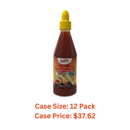 Shirakiku Sweet Chili Sauce - Non GMO Thai Sweet & Spicy Flavor Chili Sauce - Squeeze Bottle Sauce with Twist Cap - Ideal for Dipping, Marinades, BBQ, and Salad Dressings - 18 oz Case 1