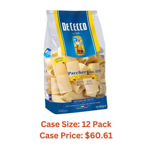 De Cecco Semolina Pasta, Paccheri No.125, 1 LB Case 1