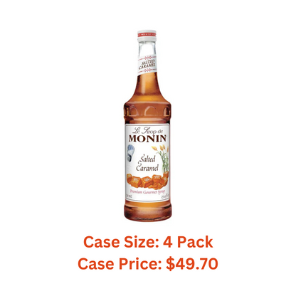 Monin - Salted Caramel Syrup, Natural Flavors, Great for Mochas, Lattes, Smoothies, Shakes, and Cocktails, Non-GMO, Gluten-Free (750 ml) - Case 1