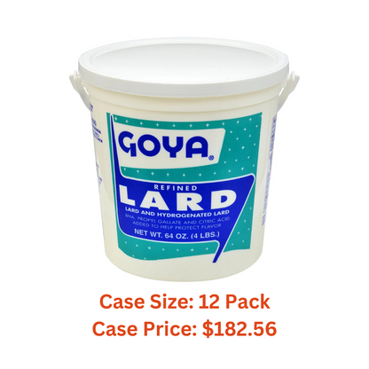 Goya Foods Refined Lard, 4 Pound Tub - Case 1