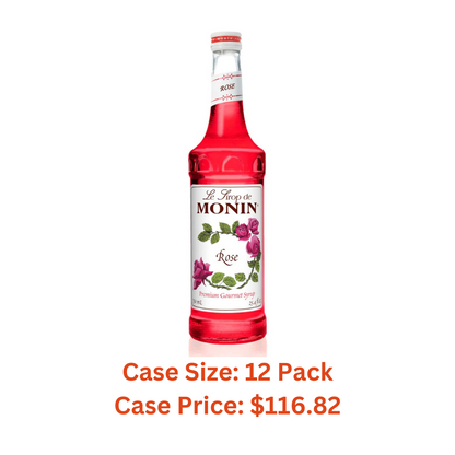 Monin - Rose Syrup, Elegant and Subtle, Great for Cocktails, Mocktails, and Soda, Gluten-Free, Non-GMO (750 ml) - Case 1