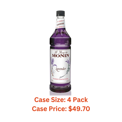 Monin - Lavender Syrup, Aromatic and Floral, Natural Flavors, Great for Cocktails, Lemonades, and Sodas, Non-GMO, Gluten-Free (1 Liter) - Case 1