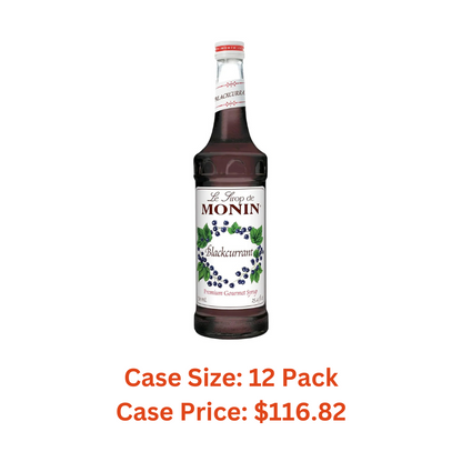 Monin Premium Gourmet Blackcurrant Syrup 750ml Bottle (black currant) - Case 1