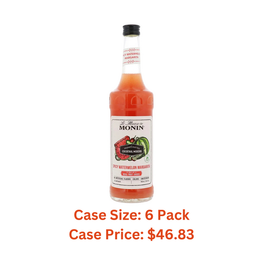 Monin - HomeCrafted Spicy Watermelon Margarita Cocktail Mixer, Ready-to-Use Drink Mix, Just Add Tequila, Refreshingly Sweet & Spicy Cocktail Mix, Perfect for Cocktails & Frozen Beverages (750mL) - Case 1