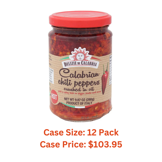 Delizie Di Calabria Calabrian Chili Peppers Crushed in Oil 9.87oz (280g) - 1 Case