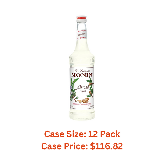 Monin Almond Syrup 750 ml (25.4oz) - Case 1