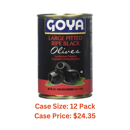 Goya, Large Pitted Ripe Black Olives, 170 Grams(gm) - Case 1