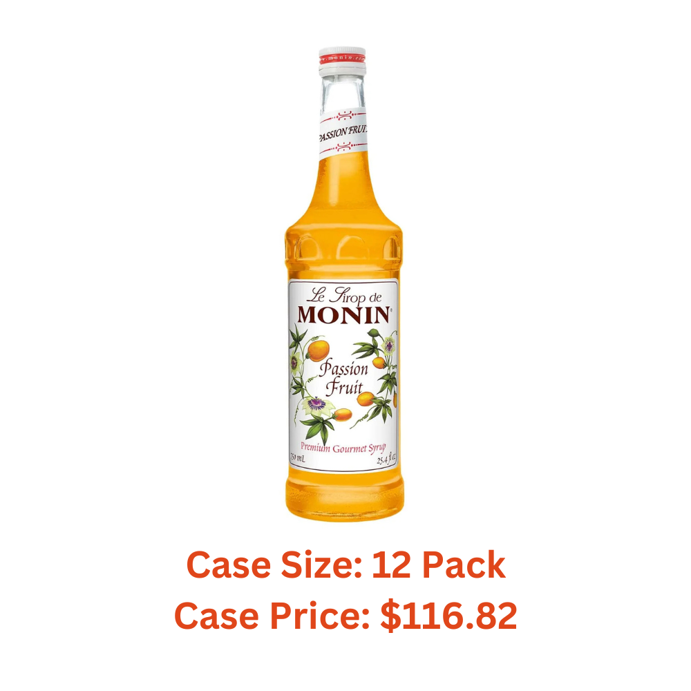 Monin - Passion Fruit Syrup, Sweet Tropical Flavors, Great for Teas, Sodas, & Cocktails, Natural Flavors, No Artificial Sweeteners or Ingredients, Gluten-Free, Vegan, Non-GMO, Clean Label (750ml) - Case 1