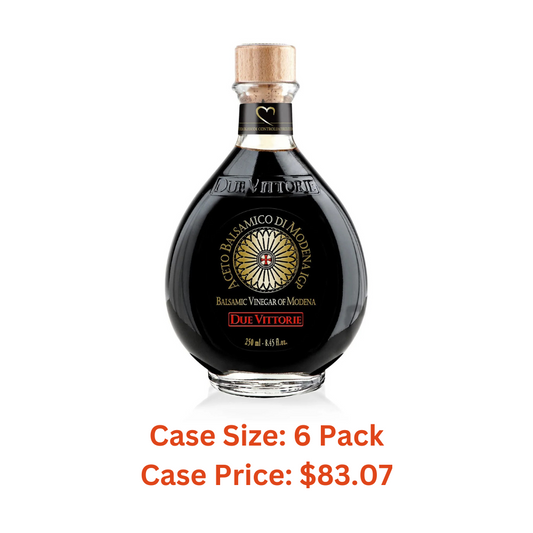 Due Vittorie Oro Gold Balsamic Vinegar Imported from Italy without Pourer, 8.45fl oz / 250ml - Case 1