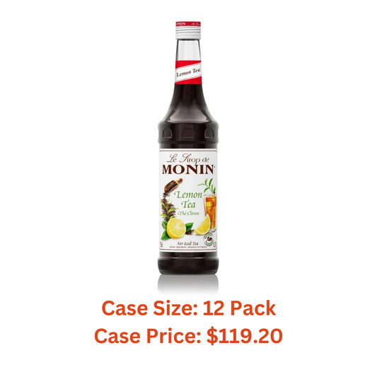 Monin - Lemon Tea Concentrate, Crisp and Tart Lemon Flavor, Great for Well Balanced Lemon Iced Tea, Vegan, Non-GMO, Gluten-Free (750 ml) - Case 1