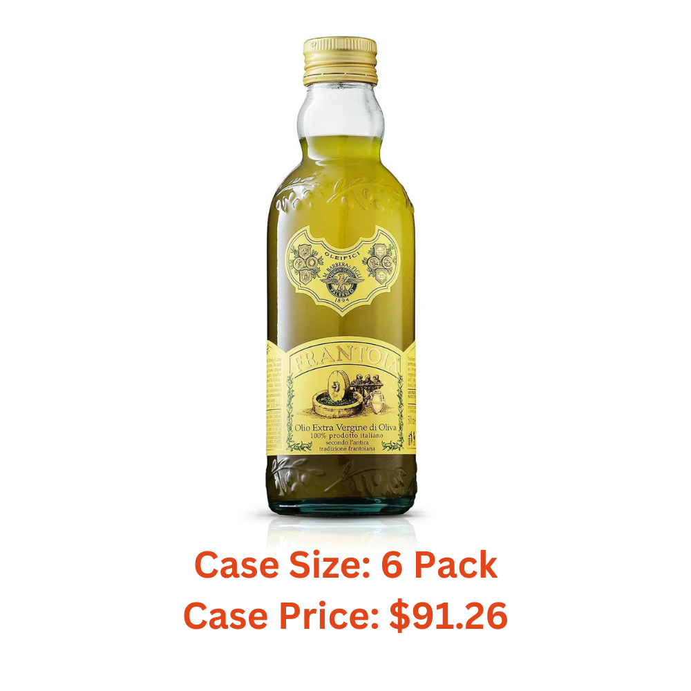 Frantoia Extra Virgin Olive Oil from Italy - Fruity, Unfiltered, Cold Extracted Authentic Sicilian Olive Oil - Fresh Harvest Imported Olive Oil From Italy (16.9 Fl Oz) - 1 Case