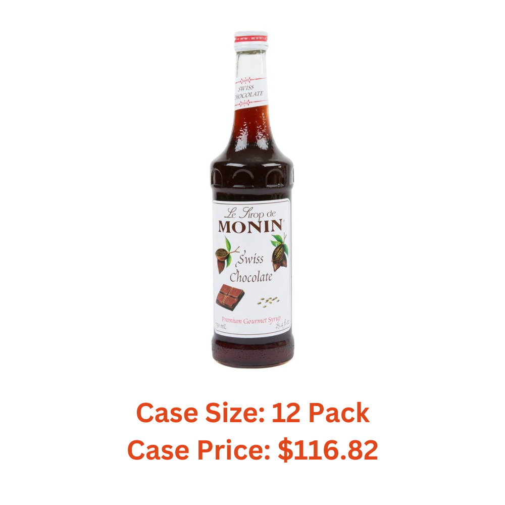 MONIN CHOCOLATE SWISS Chocolate, 750 ml bottle - Case 1