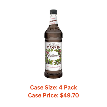 Monin Flavored Syrup,Huckleberry, 33.8-Ounce Plastic Bottle (1 Liter) - Case 1