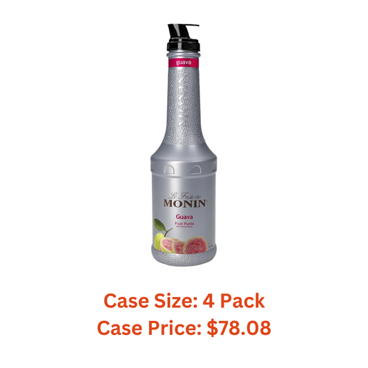 Monin - Guava Fruit Purée, Juicy Guava Taste, Perfect for Lemonades, Teas, Cocktails, Mocktails, Culinary Dishes & More, Vegan, Non-GMO, Gluten-Free (1 Liter) - Case 1