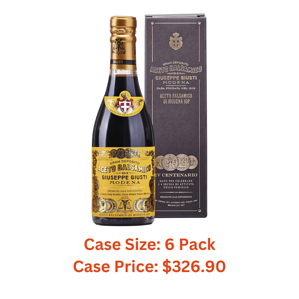 Giuseppe Giusti 4 Gold Medals "Quarto Centenario" Champagnotta In a Gift Box Traditional Balsamic Vinegar of Modena Aged Over 15 Years Old - 250ml - 1 Case