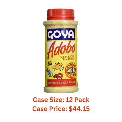 Goya Adobo with Pepper, 28.0 oz -Case 1