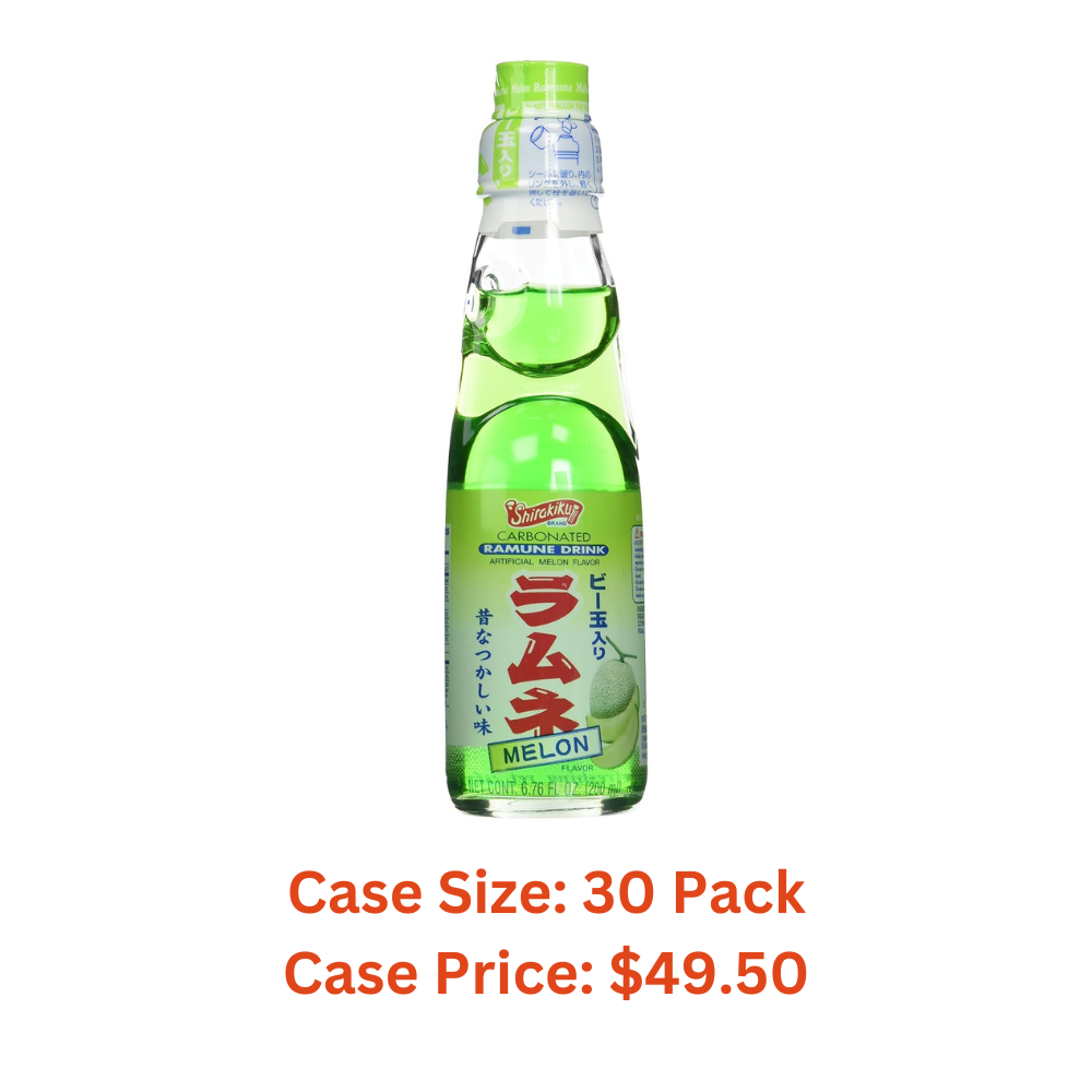 Shirakiku, Ramune Soda Melon, 6.76 Fl Oz - 1 Case