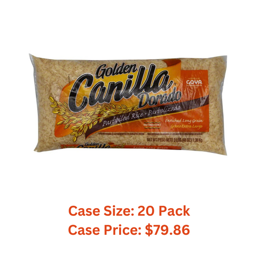 Goya Golden Canilla Parboiled Rice 3 Lb - 1 Case