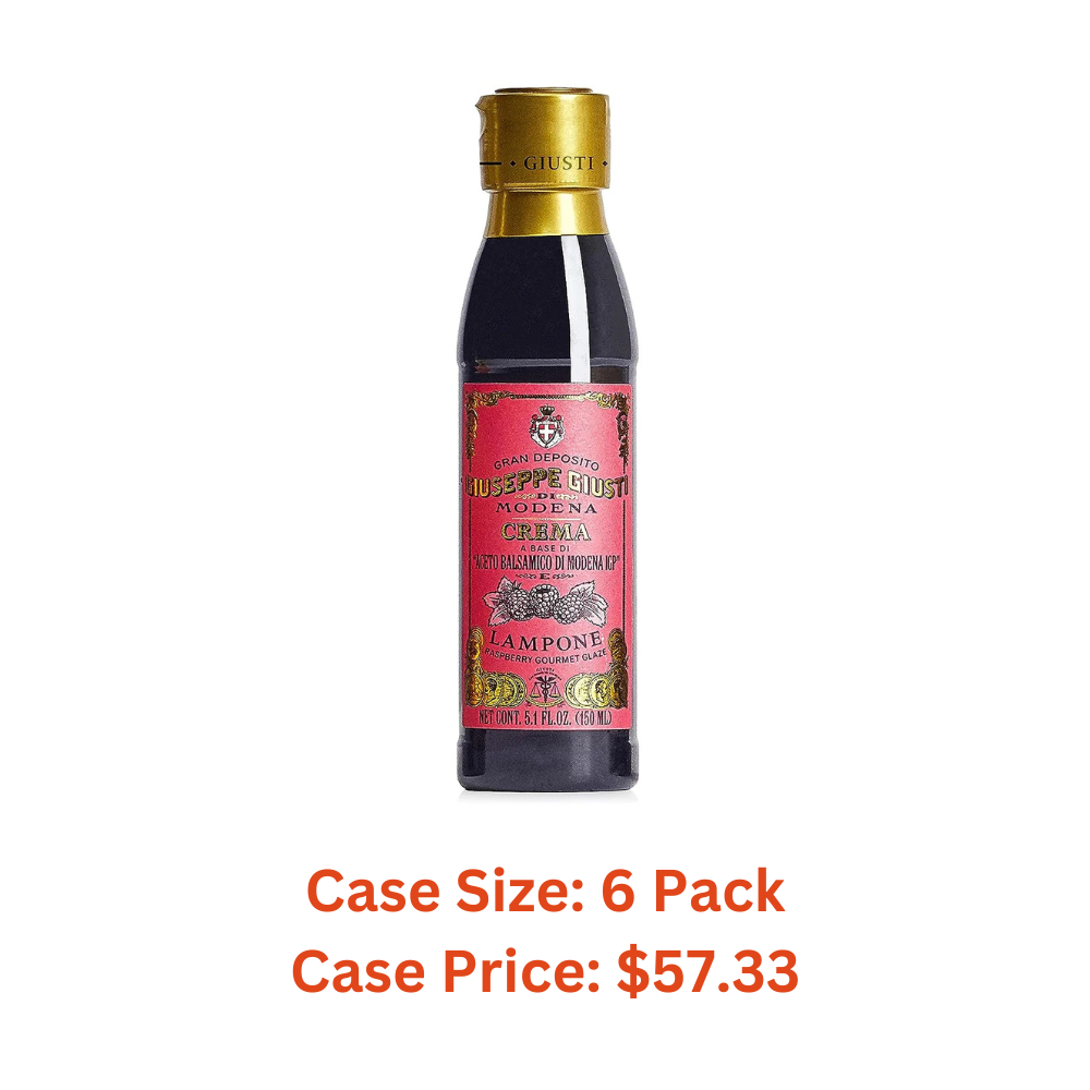 Giuseppe Giusti Crema Raspberry Balsamic Glaze of Modena - 150 ml - 1 Case