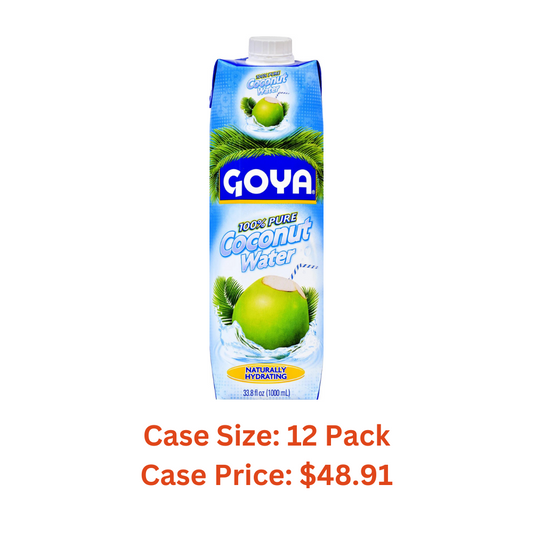 Goya Foods 100% Pure Coconut Water, 33.79 Ounce - Case 1