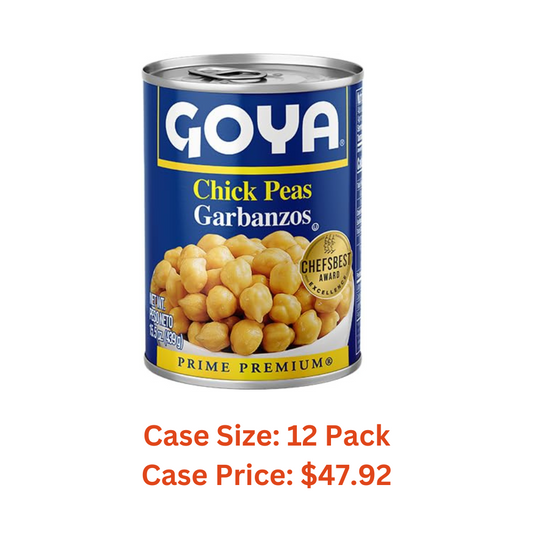 Goya Canned Chick Peas, Canned Vegetables, 46 oz. - Case 1