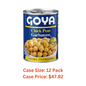 Goya Canned Chick Peas, Canned Vegetables, 46 oz. - Case 1