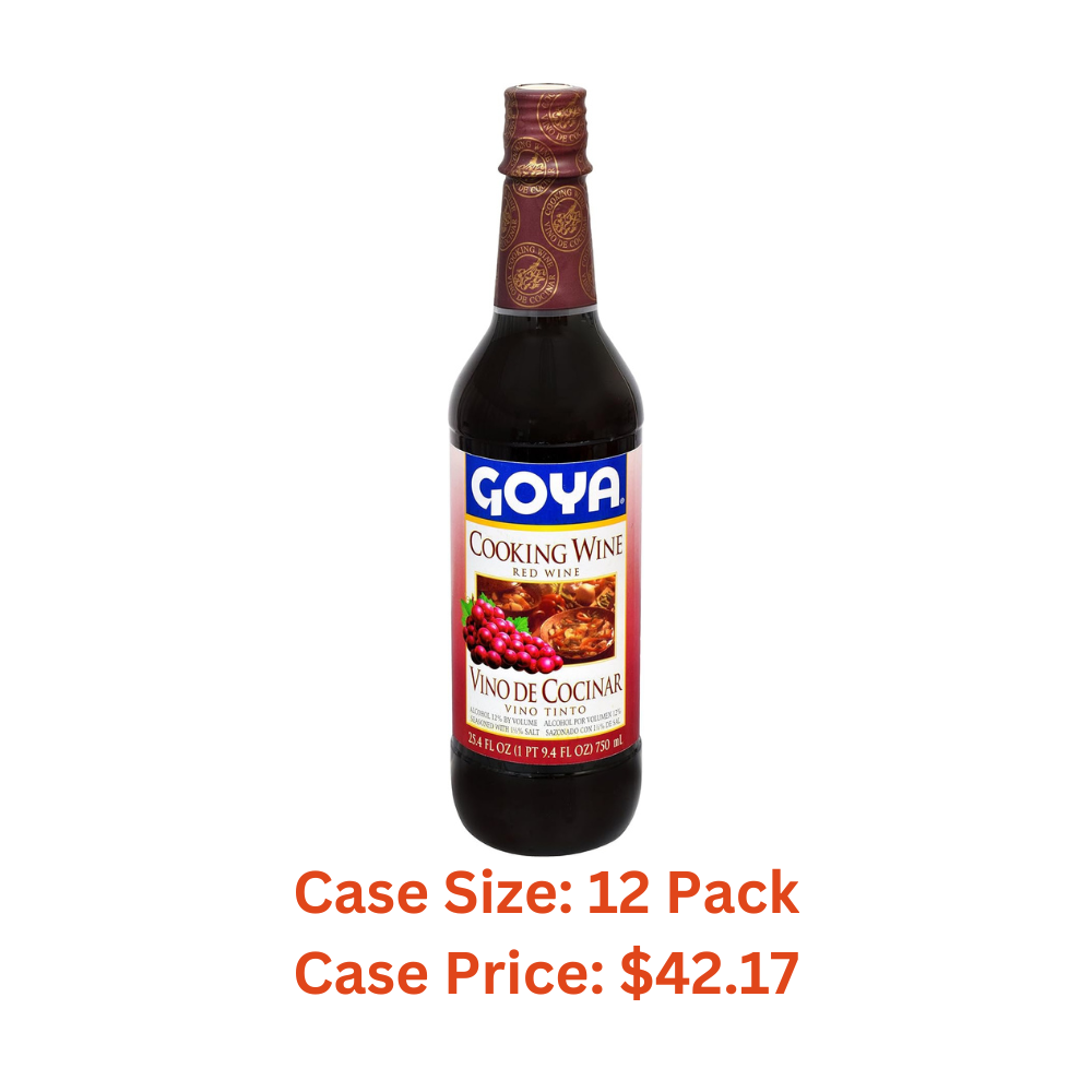 Goya Red Cooking Wine, 25.4 oz - Case 1