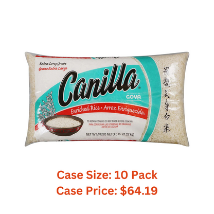 Goya Canilla Extra Long Grain White Rice, 5 Pound - Case 1