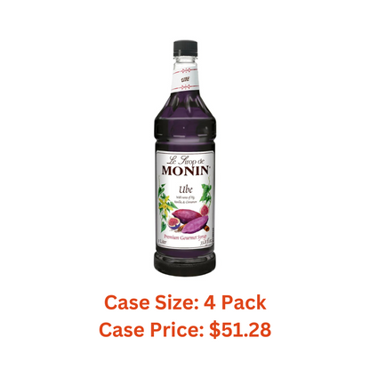 Monin - Ube Blend Syrup, Savory & Sweet, Blended With Notes of Fig, Cinnamon & Vanilla, Great for Lemonades, Boba Tea, & Coffee, Dairy-Free, No Artificial Sweeteners, Gluten-Free (Plastic, 1 Liter) - Case 1