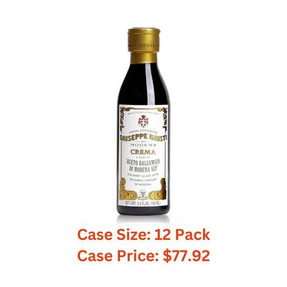 Giuseppe Giusti Italian Crema Balsamic Glaze Vinegar Reduction of Modena IGP, Natural Flavored Balsamic Vinegar Glaze Made With Balsamic Vinegar of Modena, Imported from Italy - 8.45 fl oz (250 ml) - 1 Case