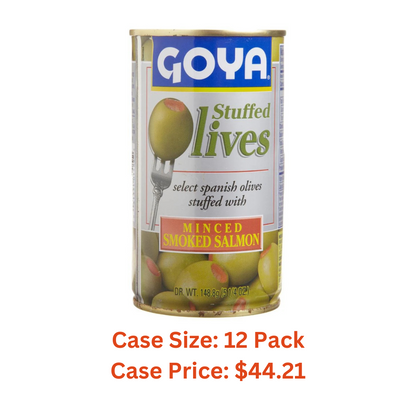 Goya Manzanilla Olives Stuffed With Salmon 5.25 Onces - Case 1