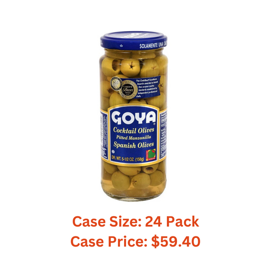 Goya Foods Cocktail Pitted Olives, 5.5 oz - Case 1