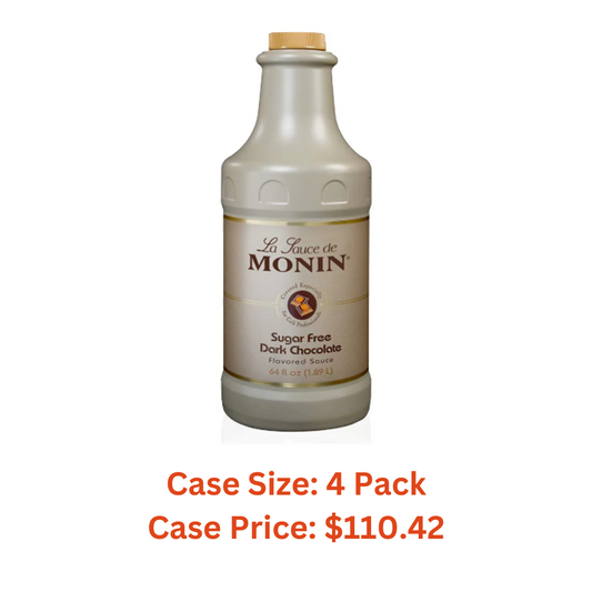 Monin - Sugar Free Dark Chocolate Sauce, Velvety and Rich, Great for Desserts, Coffee, and Snacks, Gluten-Free (64 Ounce) - Case 1