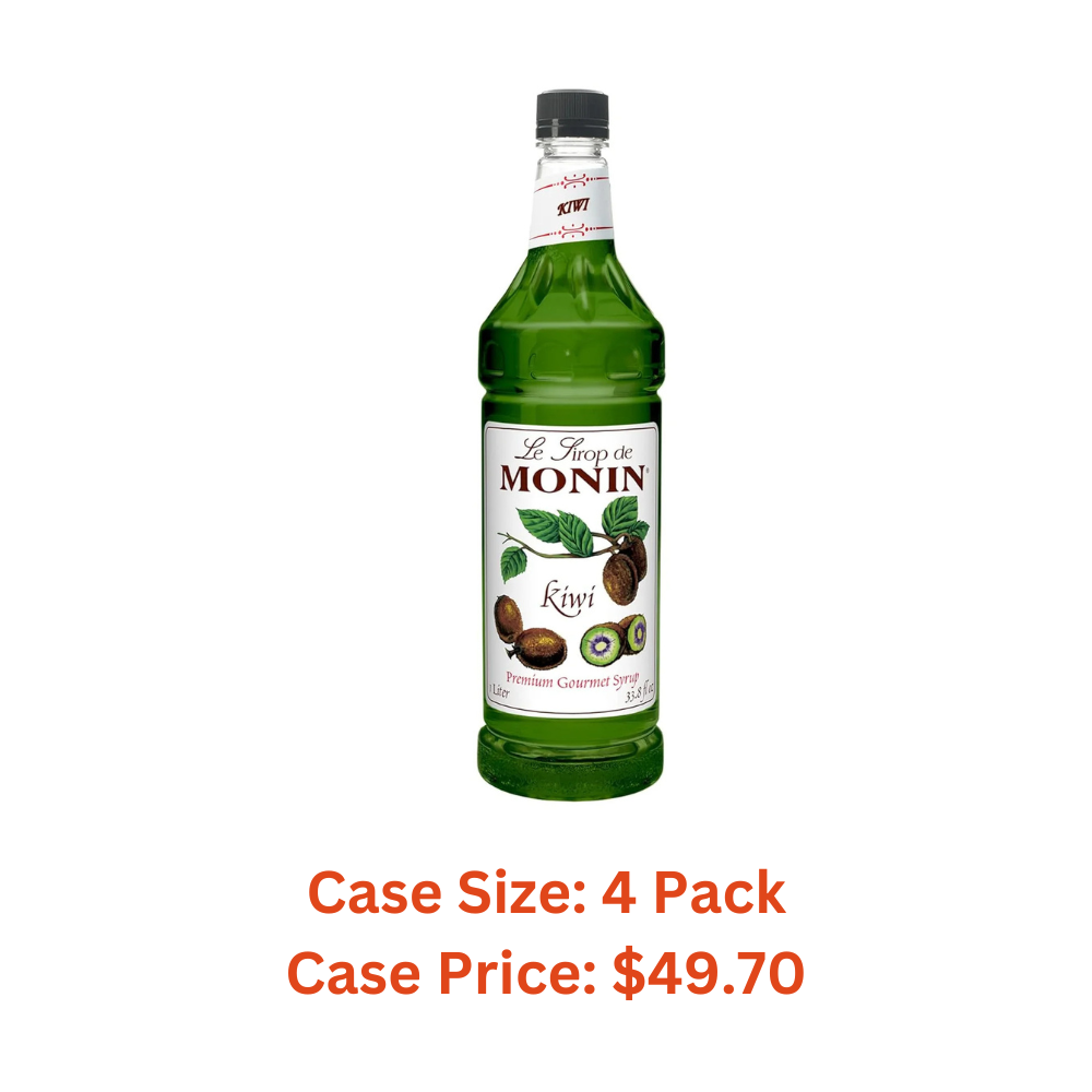 Monin Flavored Syrup, Kiwi, 33.8-Ounce Plastic Bottle ( 1 liter) - Case 1