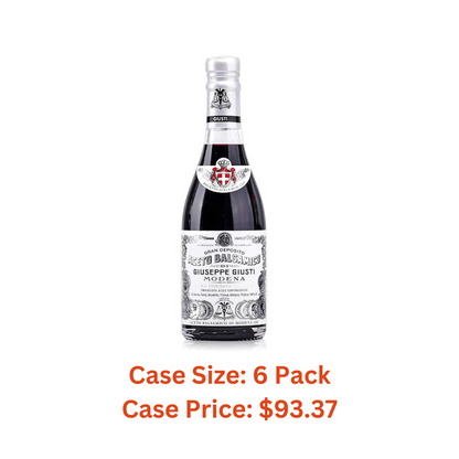 Giuseppe Giusti Silver Medal ( Aged 6 Years ) Aceto Balsamico di Modena Italy - Gourmet Aged Premium Balsamic Vinegar of Modena Medaglia d'Argento - Champagnotta Bottle - 250ml - 1 Case