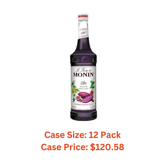 Monin - Ube Blend Syrup, Savory & Sweet, Blended With Notes of Fig, Cinnamon & Vanilla, Great for Lemonades, Boba Tea, & Coffee, Dairy-Free, No Artificial Sweeteners, Gluten-Free (Glass, 750 mL) - Case 1