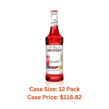 Monin - Grenadine Syrup, Delightfully Sweet, Natural Flavors, Great for Cocktails, Mocktails, Sodas, and Smoothies, Non-GMO, Gluten-Free (750 ml) - Case 1