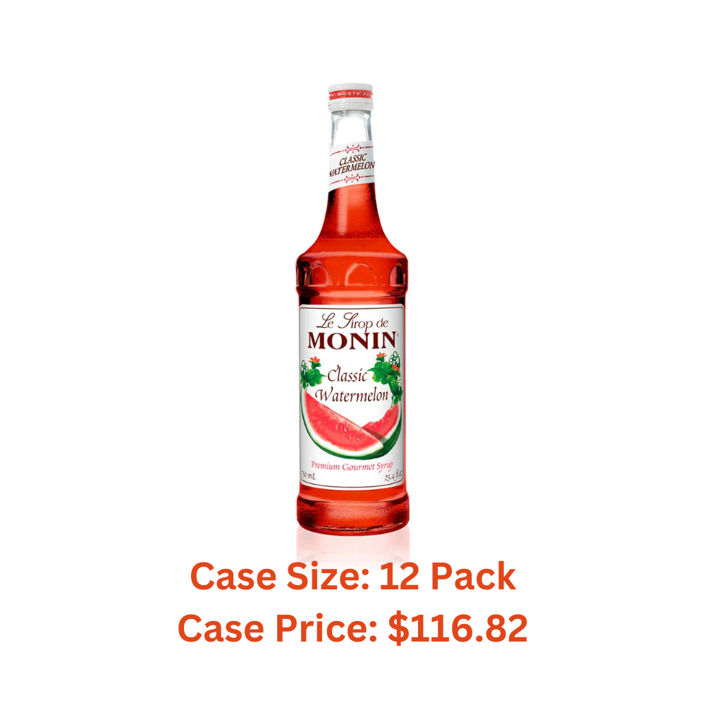 Monin - Classic Watermelon Syrup, Juicy and Sweet, Great for Sodas and Lemonades, Gluten-Free, Non-GMO (750 ml)