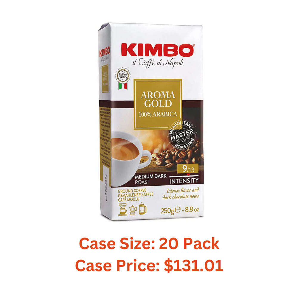 Kimbo Aroma Gold 100% arabica- Ground Coffe - 1 Case