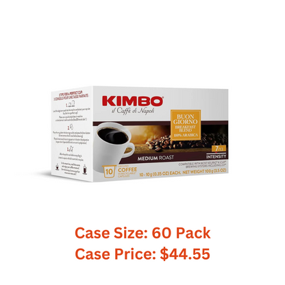 Kimbo Espresso Buongiorno Breakfast Keurig K-CUPs, Blended and Roasted in Italy, Medium Roast, - 1 Case