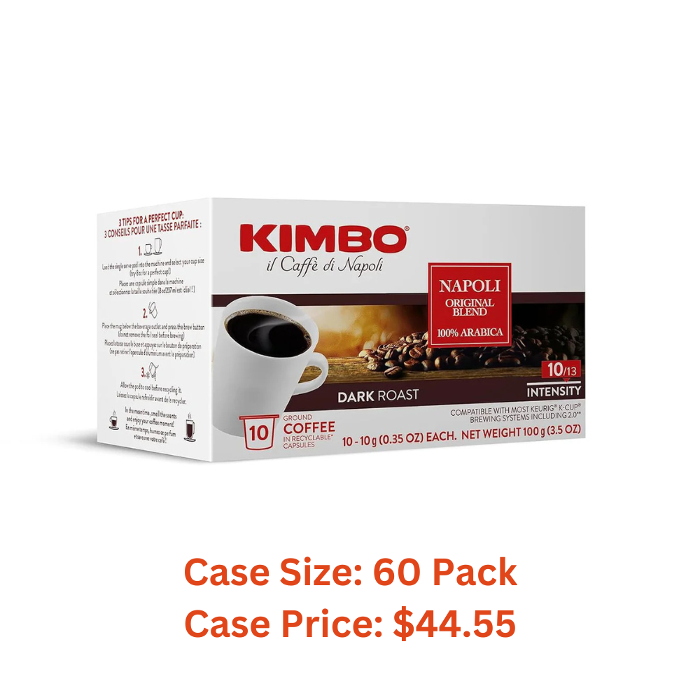 Kimbo Espresso Napoli Keurig K-CUPs, Blended and Roasted in Italy - Dark Roast - 1 Case