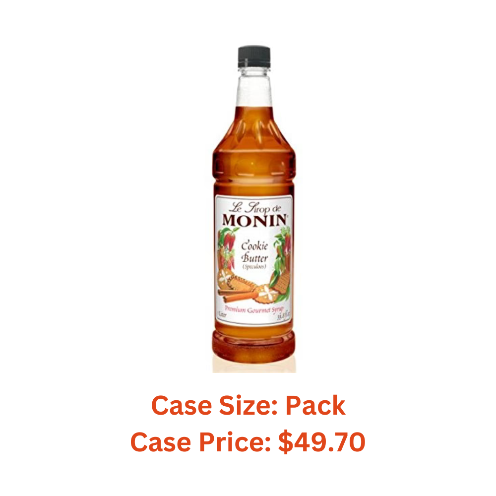 Monin Cookie Butter Syrup, 1 liter PET Bottle - Case 1