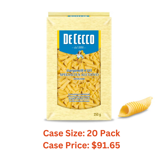 De Cecco Egg Macaroni Pasta Garganelli, 8.8 OZ (250 g) Case 1