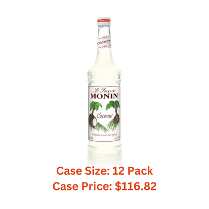 Monin - Coconut Syrup, Creamy Tropical Flavored Syrup, Coffee Syrup, Natural Flavor Drink Mix, Simple Syrup for Coffee, Lemonade, Cocktails, & More, Gluten-Free, Non-GMO, Clean Label (750 ml) - Case 1