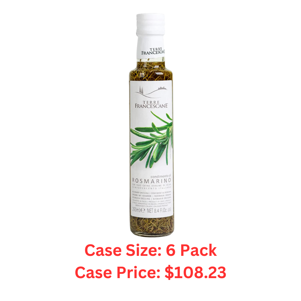 Terre Francescane"Rosemary" Flavor Extra Virgin Olive Oil - Authentic Italian Infused Olive Oil Imported from Italy - Case 1