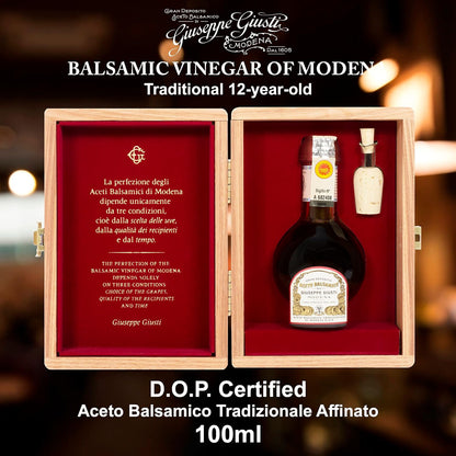 Giuseppe Giusti - Balsamic Vinegar of Modena Traditional 12 year old DOP certified - Aceto Balsamico Tradizionale Affinato, 100ml - 1 Case