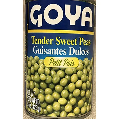 Goya Tender Sweet Peas, Canned Vegetables, 15 oz - Case 1