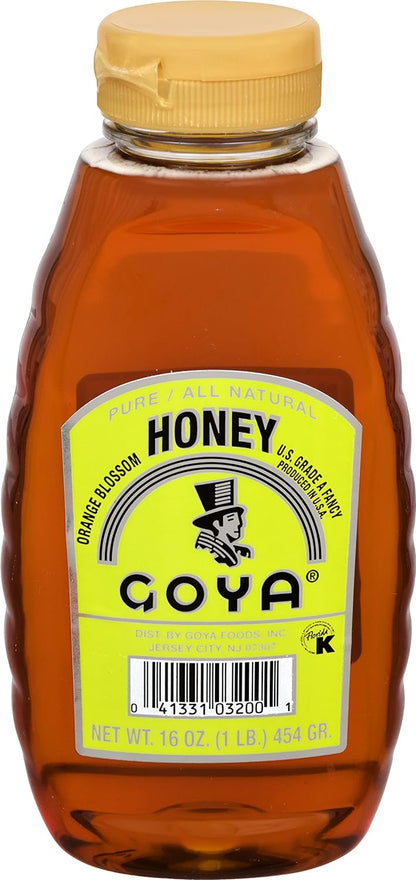 Goya Pure Orange Blossom Honey, All Natural, 16 Ounce - Case 1