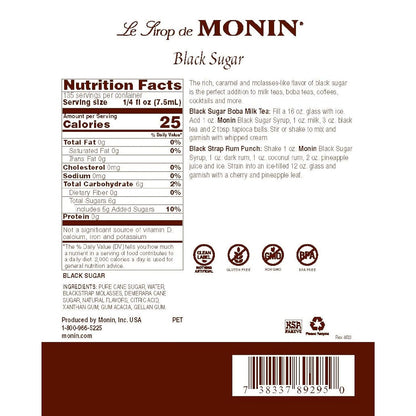 Monin - Black Sugar Syrup (1 Liter) - Case 1